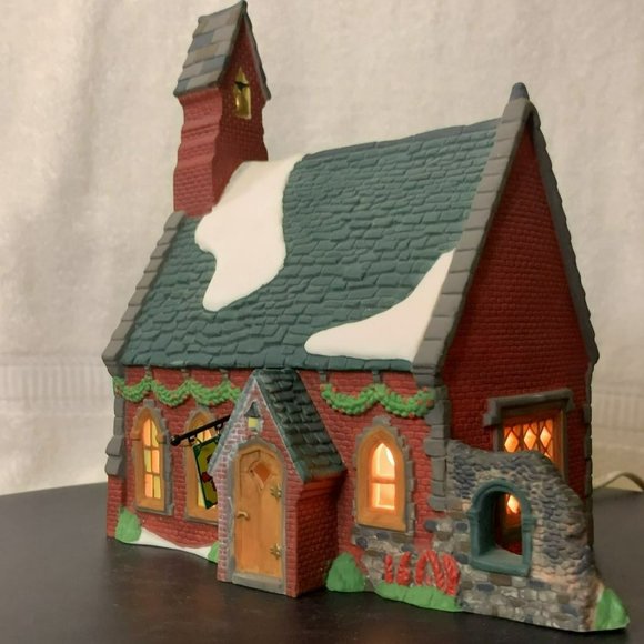 Dept 56 Dudden Cross Church Dickens Village Lighted Christmas Decoration - 1995 - Picture 5 of 12
